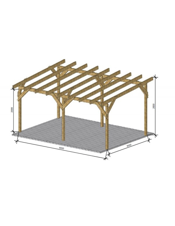 Carport Une Pente – Abri Voiture Style – Kitabris.fr tout Pergola Bois 3X5