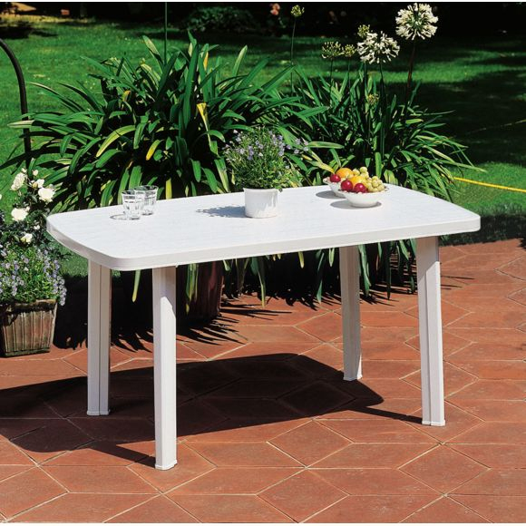 Carrefour – Faro – Table De Jardin Rectangulaire – Blanc encequiconcerne Table De Jardin Pliante Carrefour