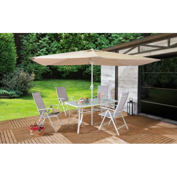 Carrefour – Set De Jardin Rona – Acier Et Tissu – Taupe pour Table De Jardin Carrefour