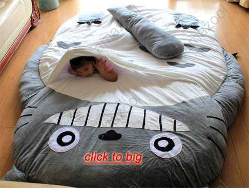 Cartoon Teeth Totoro Bed Totoro Double Bed Totoro Sleeping à Coussin Totoro Geant