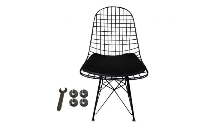 Chaise Eames Inspiré Confortable Noir Métal Treillis destiné Chaise Eames Pas Cher