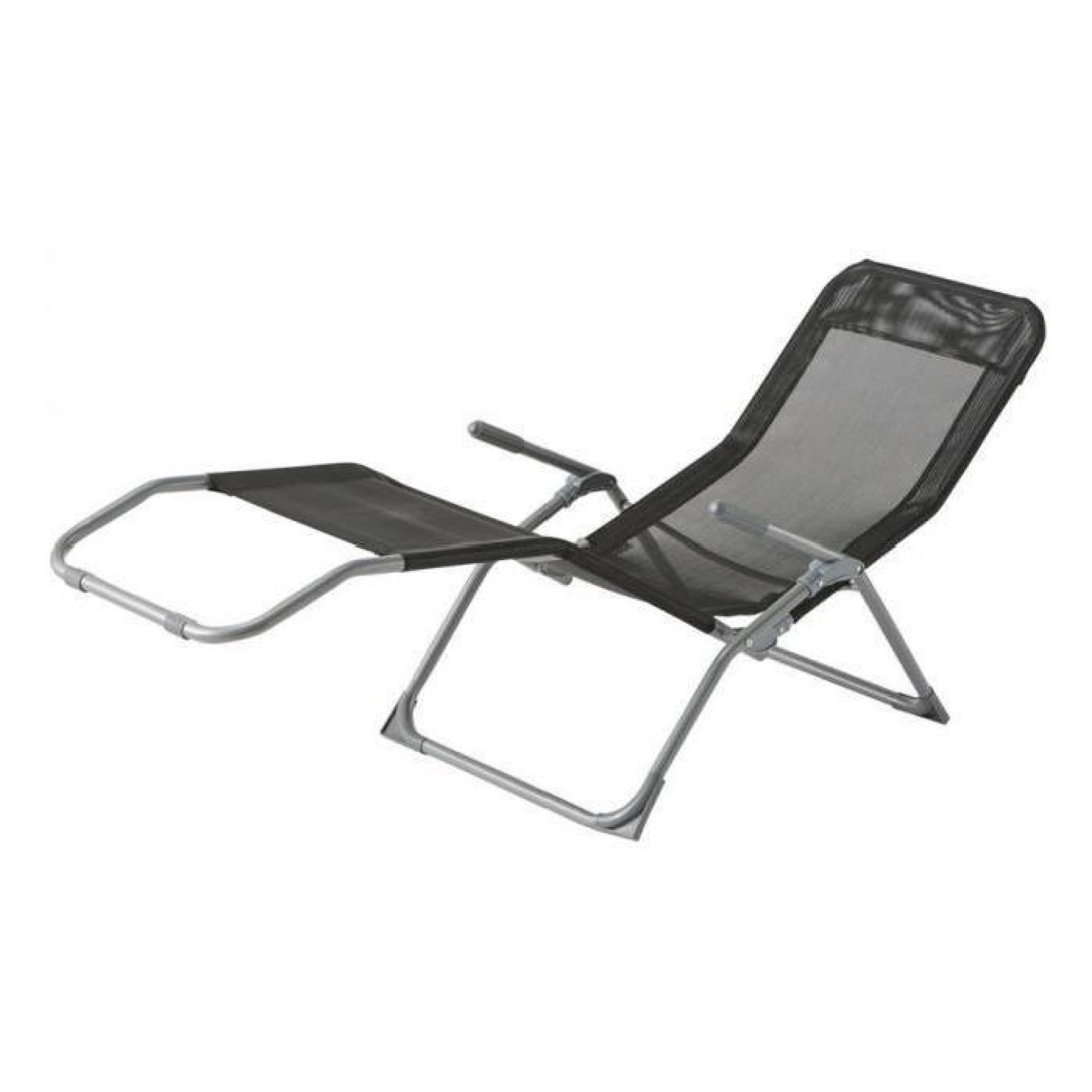 Chaise Longue Siesta Hesperide Noir - Achat/Vente Transat destiné Transat Jardin Pas Cher