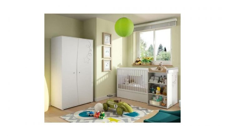 Chambre Bébé Complète + Matelas Noa L 182 X L 76 X H 101 Cm encequiconcerne Chambre Complète Bébé Pas Cher