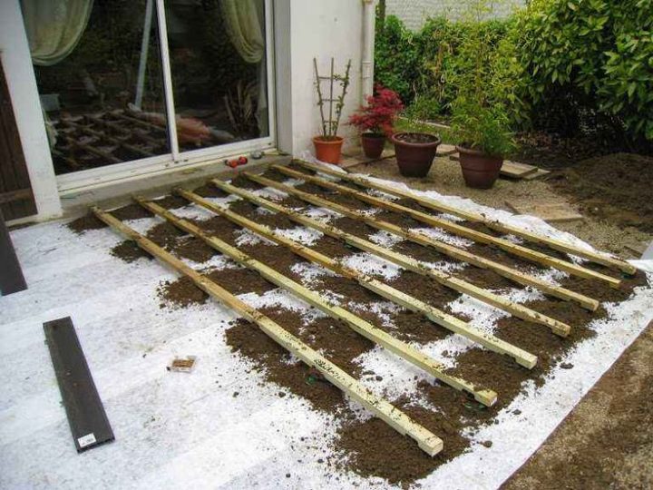 Comment Poser Une Terrasse Composite Sur Lambourdes Et concernant Dalle Stabilisatrice Pour Plot À Vérin Blooma