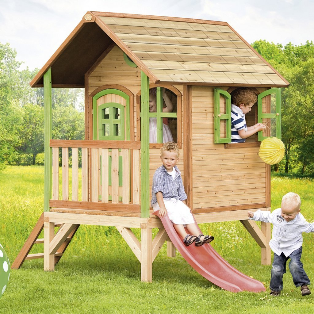 Cabane De Jeux Pour Enfants Avec Terrasse En Bois Laura Dedans Cabane De Jardin Enfant Bois 2191