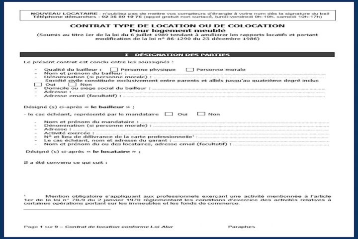 Contrat De Location : Modèle Gratuit À Télécharger (Pdf, Word) à Modèle Bail Meublé