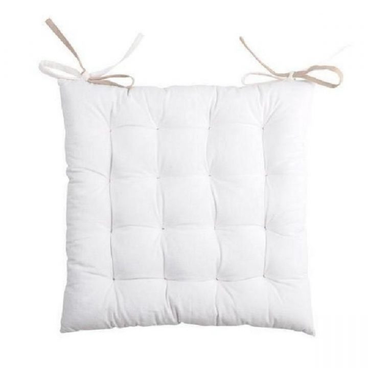 Coussin De Chaise Carré Bicolore Écru Et Lin serapportantà Coussin De Jardin Pas Cher