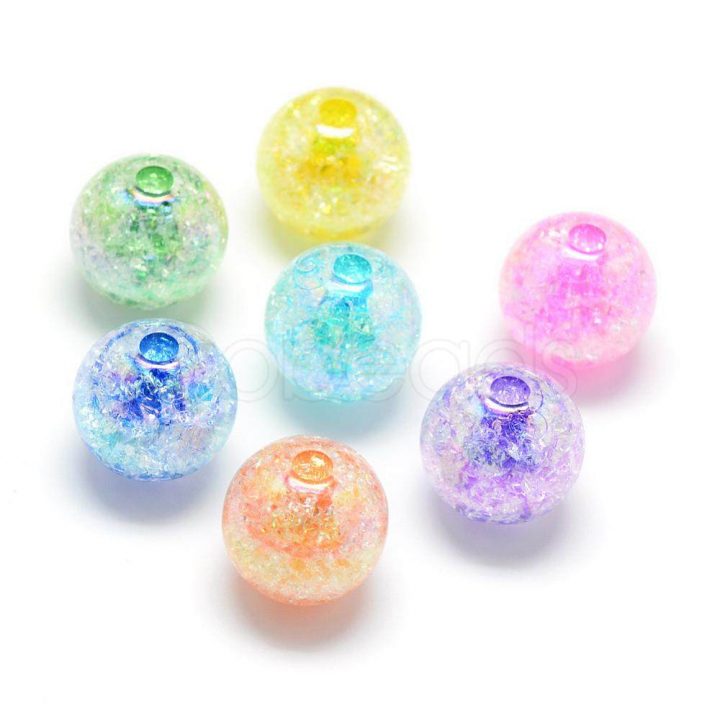 Crackle Style Acrylic Beads, Ab Colour, Inside Color avec S825