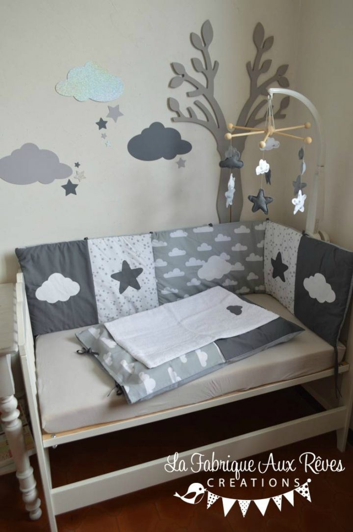 Décoration Chambre Bébé Fille Garçon Nuage Étoiles Gris serapportantà Decoration Nuage Chambre Bébé