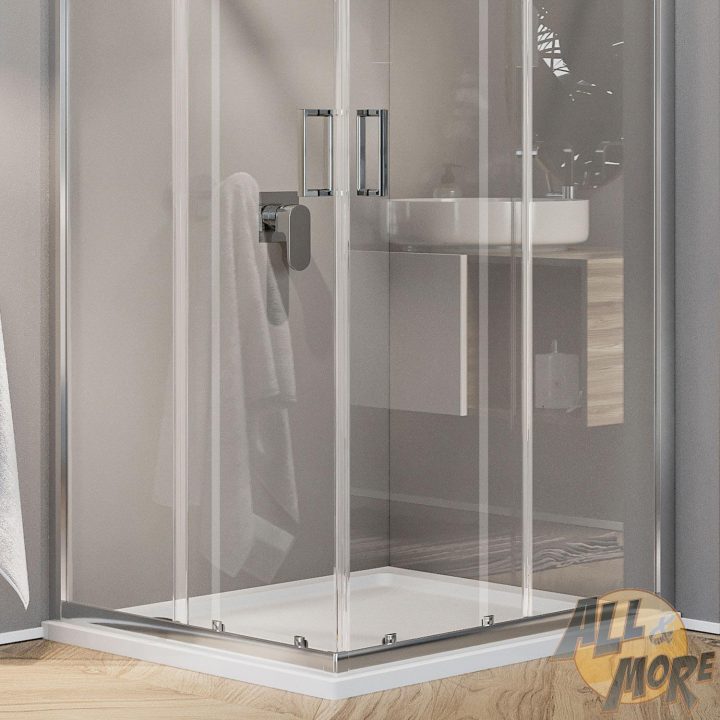 Détails Sur Cabine Paroi Douche 75X75 H200 Cm Verre Transparent Angulaire  Italienne Ready avec Cabine De Douche 75X75