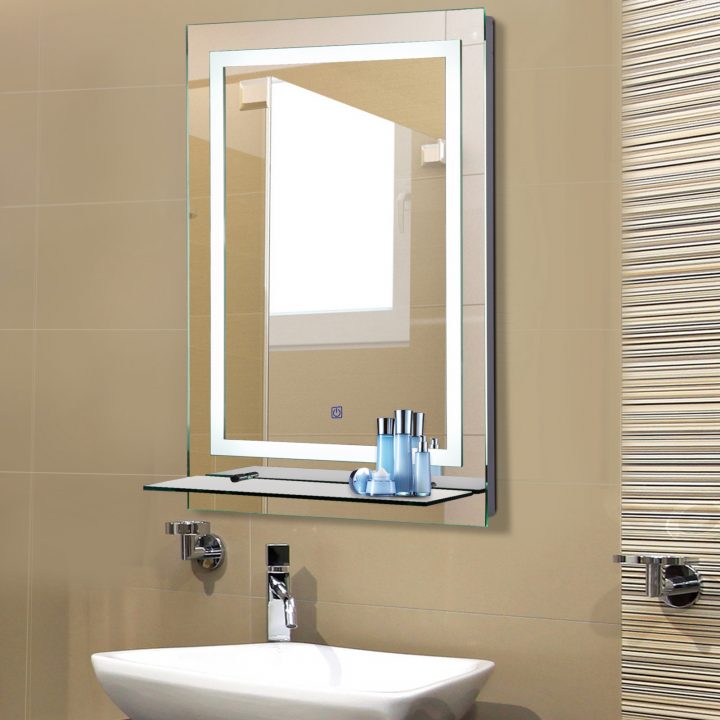 Détails Sur Kleankin Miroir Lumineux Led Salle De Bain 38 W 50 X 4 X 70 Cm avec Miroir Éclairant Salle De Bain