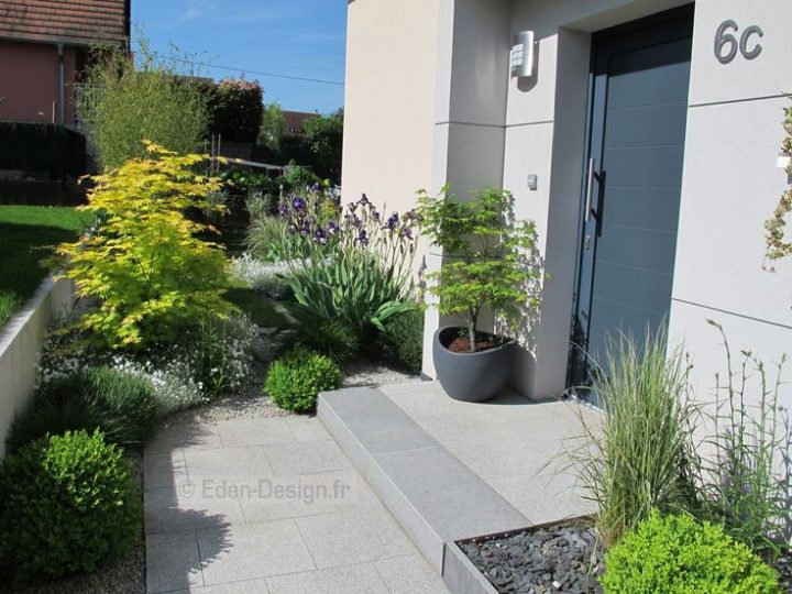 Devant De Maison, Aménagement Moderne Avec Escalier En intérieur Parterre Moderne