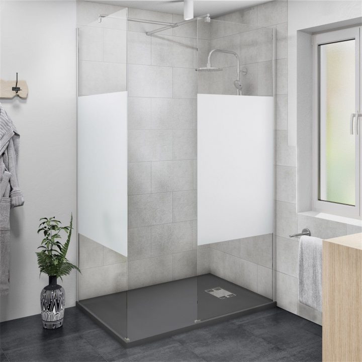 Douche À L'italienne Easy, Avec Receveur Slate Gris 90X120 concernant Receveur De Douche 90X120