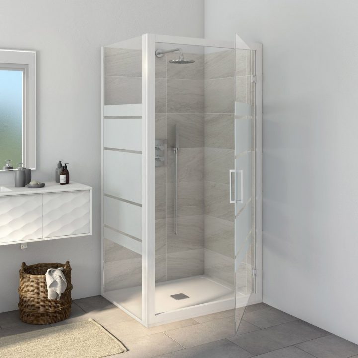 Douche Charm, Avec Receveur Osaka2 Blanc 80X100 Cm avec Receveur Douche 80X100