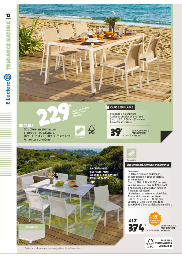 E.leclerc – Mobilier De Jardin – Plein Air serapportantà Leclerc Jardin Catalogue