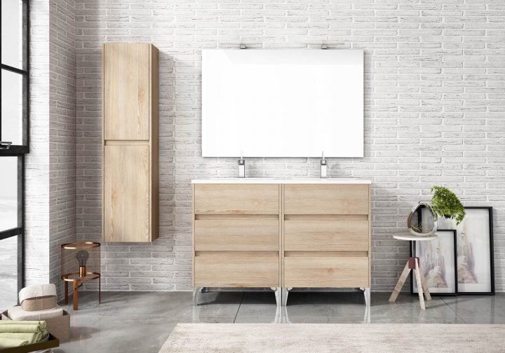 Ensemble De Salle De Bain Tenerife 120Cm Bois Clair avec Meuble Salle De Bain Bois Clair