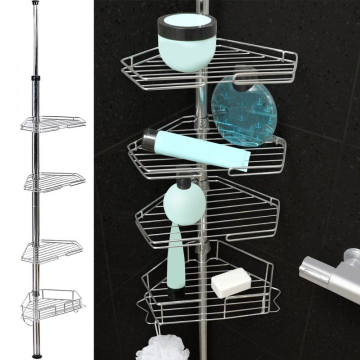 Etagère D'Angle De Douche Télescopique En Acier Inoxydable intérieur Étagère De Douche Angle