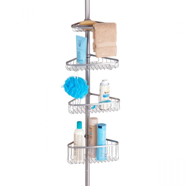 Etagère De Douche Télescopique Avec 4 Niveaux à Etagere Douche Telescopique