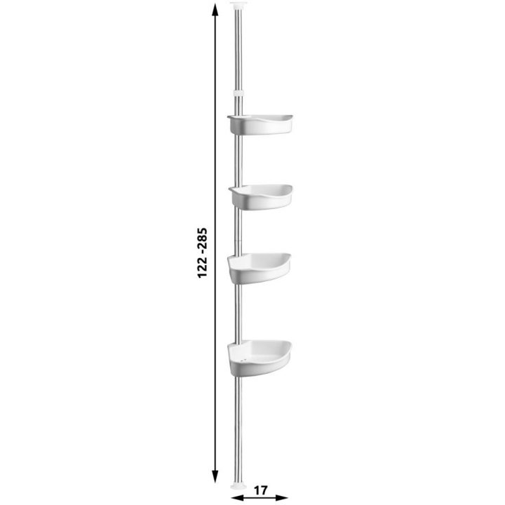 Etagère De Douche Télescopique, Étagère D’angle En Blanc intérieur Étagère De Douche D&#039;Angle