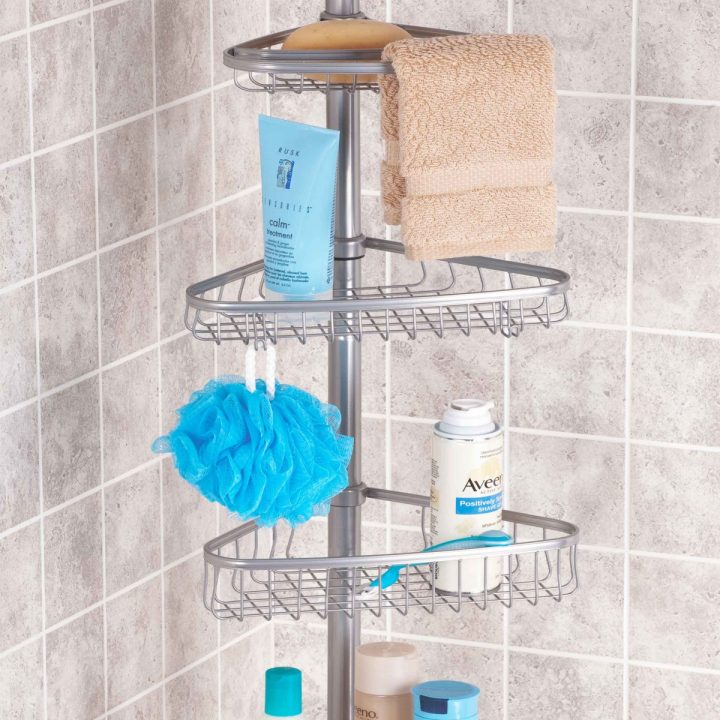 Etagère De Douche Télescopique – Rangement Salle De Bain pour Étagère Douche À Suspendre