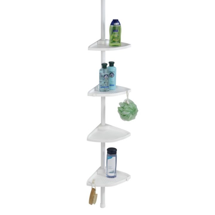 Étagère Douche Telescopique Angle Compact Blanc Wenko à Etagere Douche Telescopique