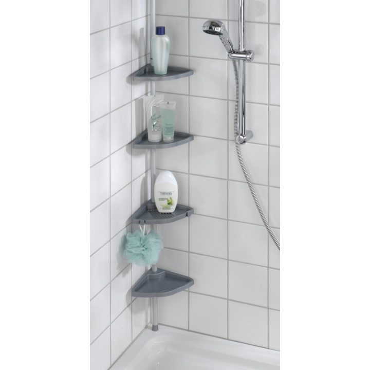 Étagère Douche Télescopique Angle Easy Argent Wenko avec Etagere Douche Telescopique