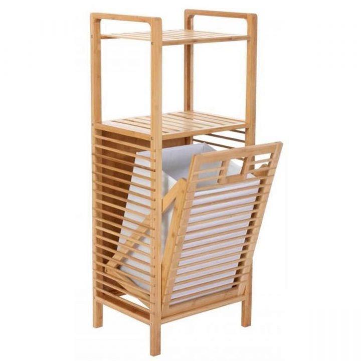 Etagère Pour Salle De Bain Coloris Bois – Dim : H 175 X L 56 pour Étagère Salle De Bain Bois