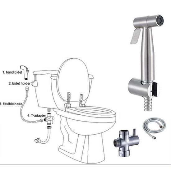 Exbon Sprayer Bidet Hand Shower Bidet Shattaff Kit Hygiene dedans Kit Hygiène Wc Castorama