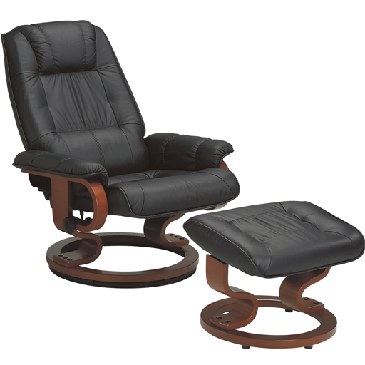 Fauteuil Massant Avec Pouf En Cuir Pied Pivotant De Techniform dedans Housse Fauteuil Relax Conforama