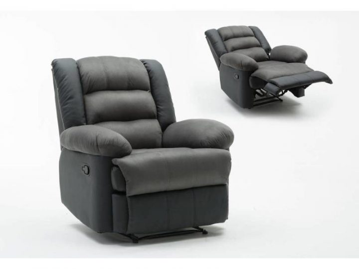 Fauteuil Relax "Buckingham" – Noir / Gris Foncé – Vente De intérieur Fauteuil Relax Conforama