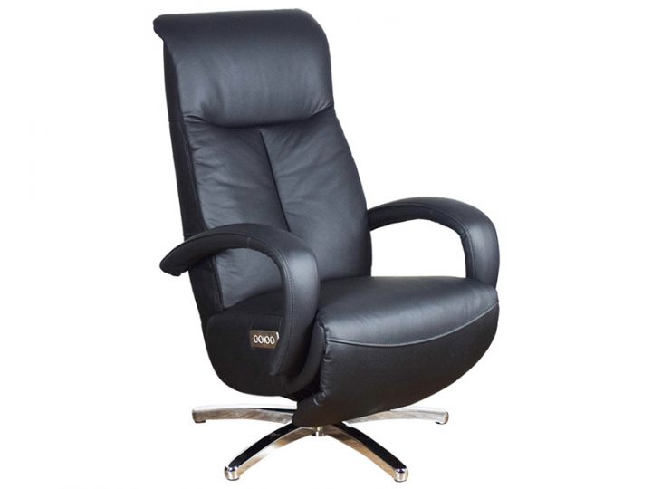 Fauteuil Relax Dylan Relax Cuir Véritable Noir – Vente De dedans Fauteuil Relax Conforama