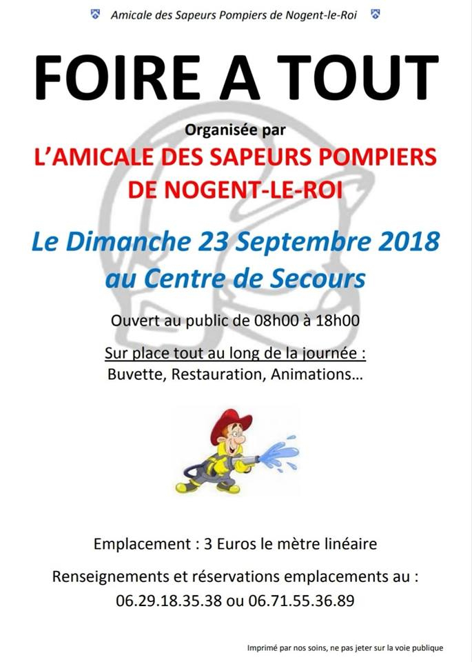 Foire A Tout Des Sapeurs Pompiers Dimanche 23 Septembre dedans Foir A Tout