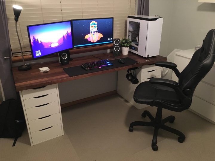 Furniture: Choose Your Best Wooden Gaming Desk To Match serapportantà Bureau Ikea Gamer