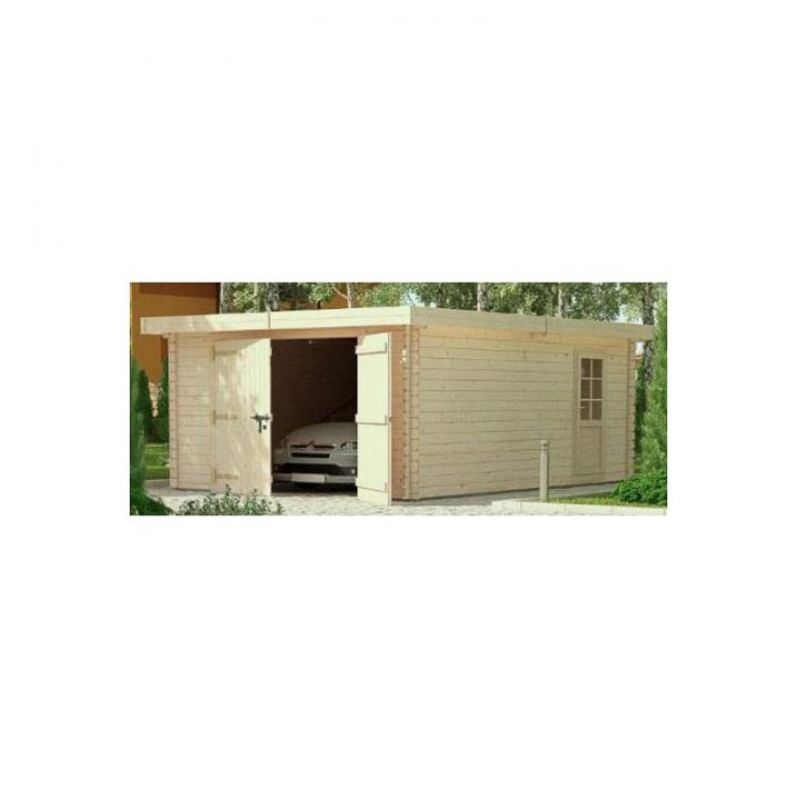 Garage En Bois 3 X 5 M Avec Madriers De 44 Mm tout Pergola Bois 3X5