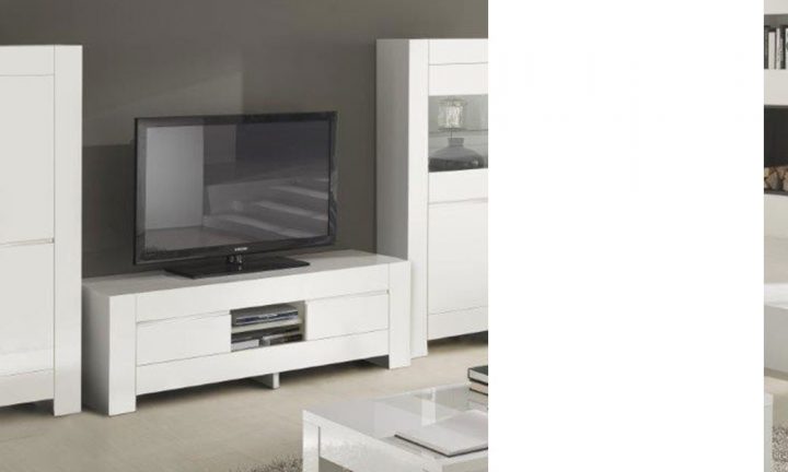 Grand Meuble Tv Design Blanc Laqué Totti pour Grand Meuble Tv Blanc