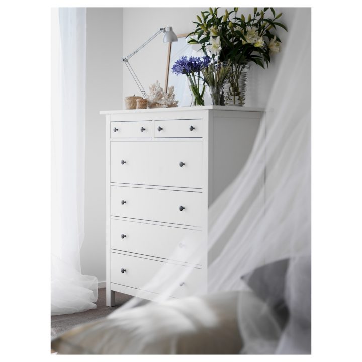 Hemnes Commode 6 Tiroirs – Teinté Blanc 108X131 Cm serapportantà Armoire De Jardin Ikea