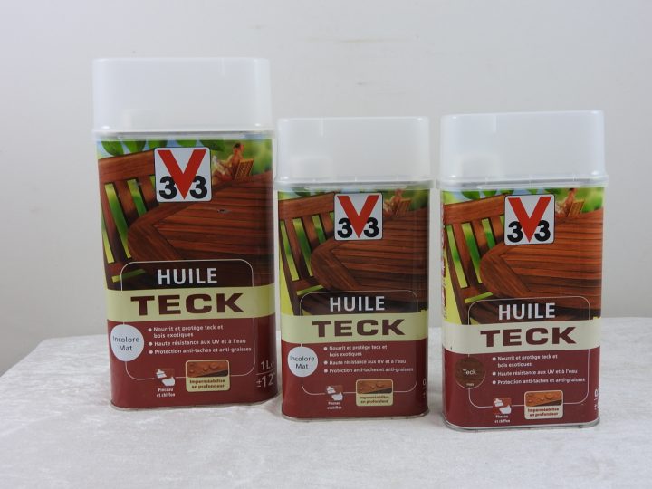 Huile Teck V33 0.5L / 1L V33 Huile Teck V33 : Peinture tout Saturateur V33 Terrasses Classique 5L Naturel