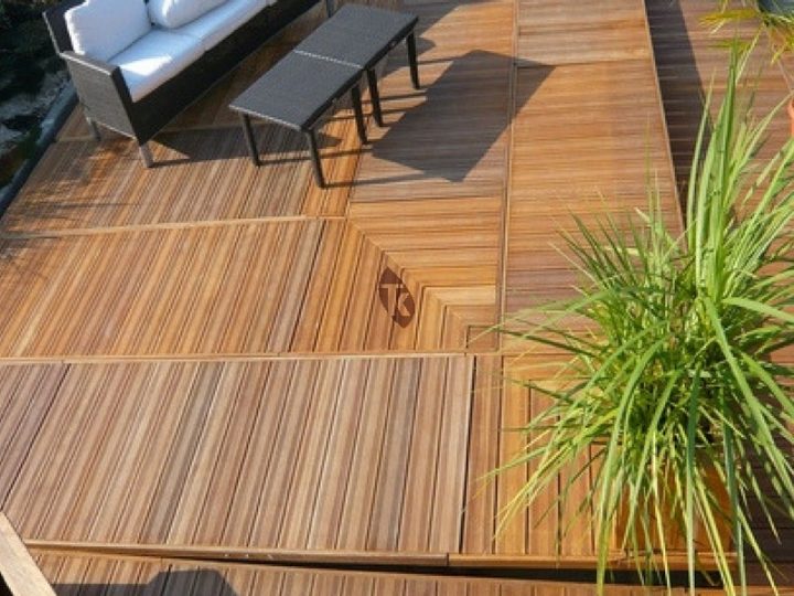 Kit Terrasse – Caillebotis Géant En Bangkiraï – Tekabois concernant Caillebotis Bois