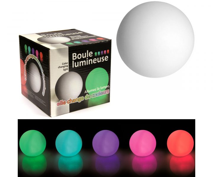 Lampe Design Boule Lumineuse Led Couleurs Changeantes 12Cm encequiconcerne Boule Lumineuse Jardin