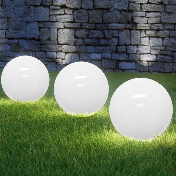 Lampe Led Boule Solaire Blanc-Opale Ø 20/30Cm Énergie intérieur Boule Lumineuse Jardin