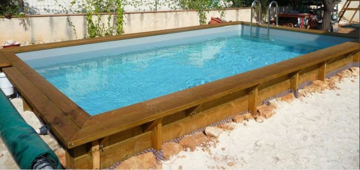 Liner Gris Toulon Var La Garde Hyeres Bandol 83 dedans Piscine Bois 4X2