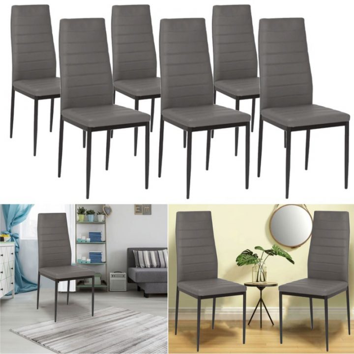 Lot De 6 Chaises Romane Grises Pour Salle À Manger Meubles dedans But Chaise Romane