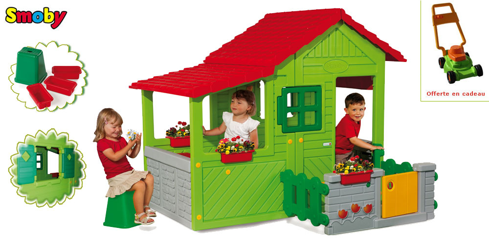 Ma Maison Floralie Smoby + Tondeuse Offerte- Acheter Sur encequiconcerne Maison Duplex Smoby Occasion