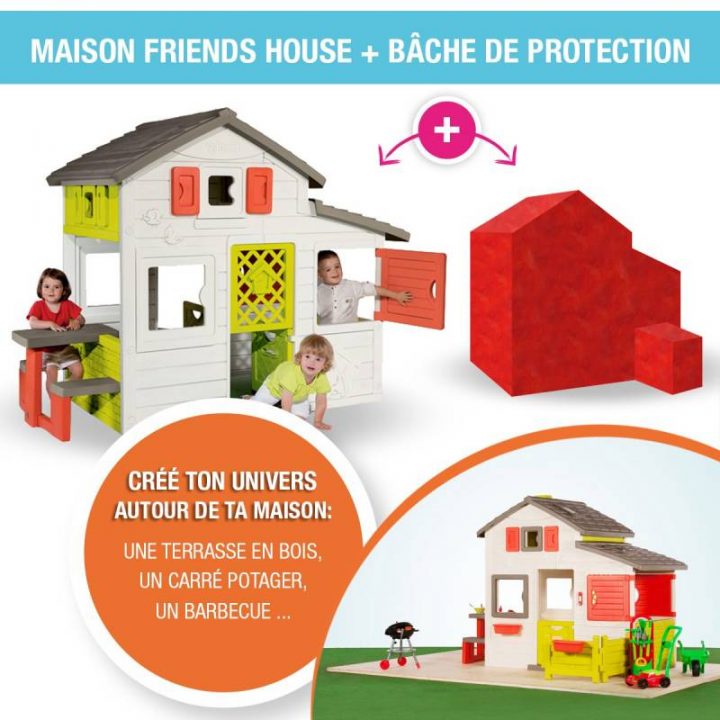 Maison Smoby Friends House + Bâche De Protection – Couleur concernant Maison Duplex Smoby Occasion