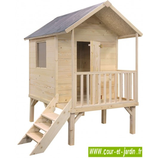 Maisonnette En Bois Sur Pilotis, Cabane De Jardin Enfants serapportantà Cabane De Jardin Enfant Bois