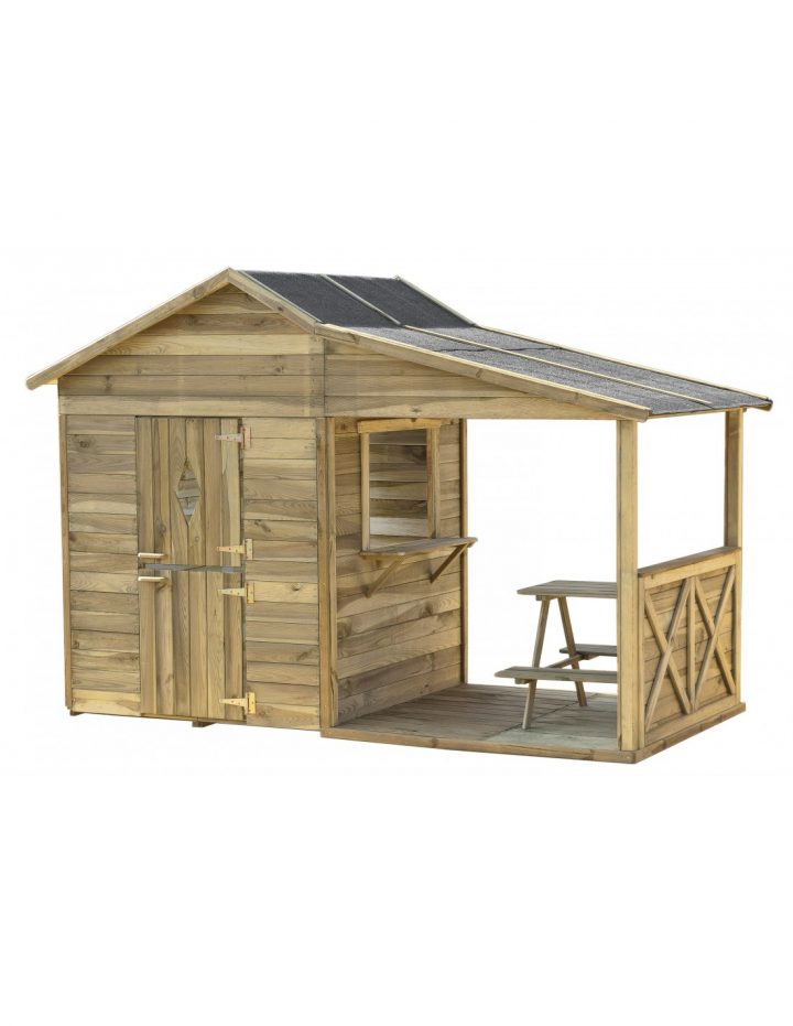 Maisonnette Ranch En Bois Avec Plancher Traité – Serres-Et dedans Maison De Jardin Pour Enfants