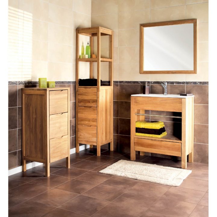 Meuble Bas De Salle De Bain Jakarta Bois Clair encequiconcerne Meuble Salle De Bain Bois Clair