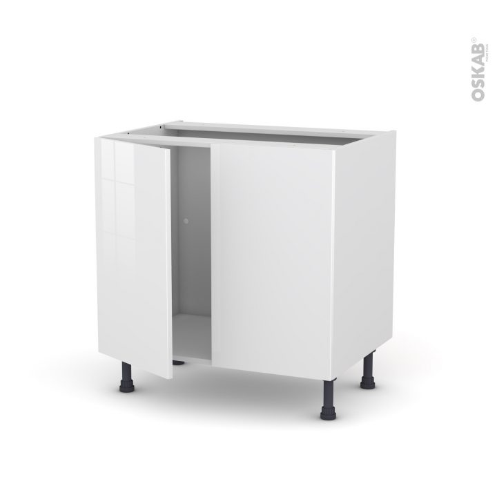 Meuble De Cuisine Sous Évier Bora Blanc, 2 Portes, L80 X H70 X P58 Cm concernant Meuble Sous Évier 120