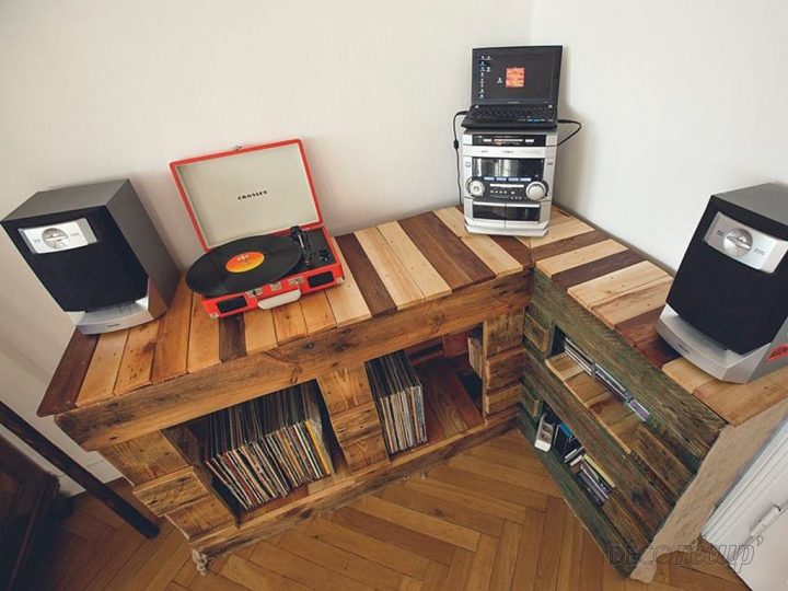 Meuble Hi-Fi Par Palette Woody dedans Meuble Hifi Bois