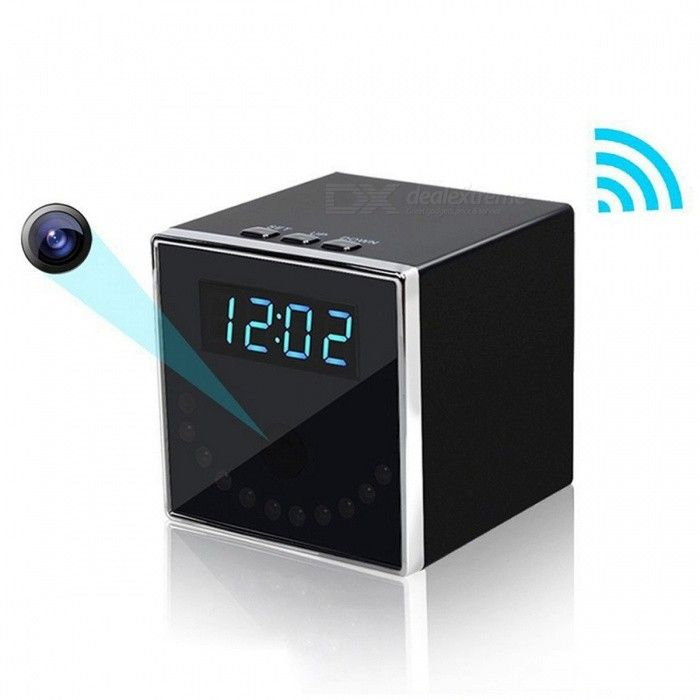 Mini Hd 1080P Wireless Wi-Fi Clock Camera – Black | Caméra destiné Camera Cachee Maison